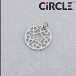 Zawieszka okrągła wycinana mandala stal chirurgiczna z kółeczkiem 15mm