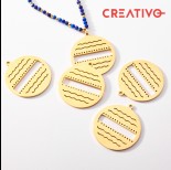 Zdjęcie - Baza do beadingu kółko z falami ze stali chirurgicznej 30mm pozłacana