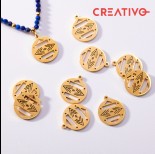 Zdjęcie - Baza do beadingu kółko boho ze stali chirurgicznej 14,7mm pozłacana