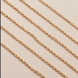Zdjęcie - Srebrny, pozłacany łańcuch rolo diamentowany ag925 2mm