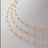 Zdjęcie - Łańcuszek ozdobny z oponkami diamentowanymi pozłacany AG925 1 mm
