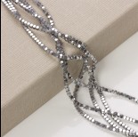 Zdjęcie - Hematyt platerowany kostka ścięta srebrny 3x3mm