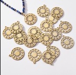 Zdjęcie - Zawieszka pozłacana ze stali chirurgicznej pajęczyna 18,4mm