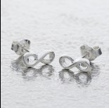 Zdjęcie - Srebrne kolczyki nieskończoność 9x4mm, próba Ag925