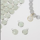 Zdjęcie - Zawieszka w okuciu w srebrnym kolorze z jednym oczkiem opal mint 10mm