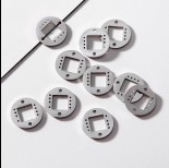 Zdjęcie - Baza do beadingu łącznik kółko z wyciętym kwadratem ze stali chirurgicznej 14,8mm