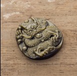 Zdjęcie - Zawieszka z obsydianu złotego ręcznie rzeźbiona 53mm