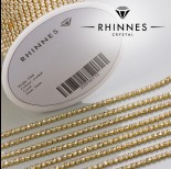 Zdjęcie - Taśma z kryształkami kolor złoty crystal 2mm