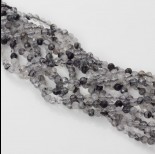 Zdjęcie - Kryształ górski z czarnym turmalinem kulka fasetowana 3.5 mm