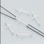 Zdjęcie - Srebrny łącznik krzyż z dwoma kuleczkami ag925 22x10mm