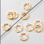 Zdjęcie - Baza do beadingu łącznik kółko z wyciętym kwadratem ze stali chirurgicznej 14,8mm pozłacana