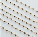 Zdjęcie - Łańcuch srebrny ag925 pozłacany z zielonym granatem fasetowanym 2x1.5mm