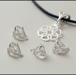 Zdjęcie - Srebrna krawatka romb ażurowy, próba Ag925 11.5mm