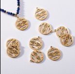 Zdjęcie - Baza do beadingu kółko boho ze stali chirurgicznej 14,7mm pozłacana