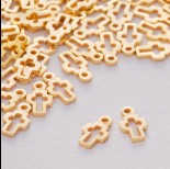 Zdjęcie - Srebrna zawieszka krzyż wycięty ag925 pozłacany 9x5mm