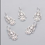 Zdjęcie - Srebrna zawieszka dłoń fatimy 20x12mm, Ag925