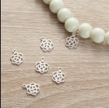 Zdjęcie - Srebrna zawieszka kwiatek 9,5mm, Ag925
