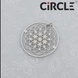 Zawieszka okrągła ażurowa mandala stal chirurgiczna z kółeczkiem 20mm