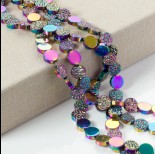 Zdjęcie - Hematyt platerowany krążek diamentowy mulikolor 12x4mm