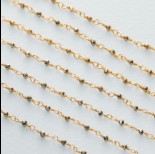 Zdjęcie - Łańcuch srebrny ag925 pozłacany z pirytem fasetowanym 2x1.5mm