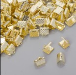 Zdjęcie - Końcówki zaciskowe szczęki szerokie w złotym kolorze 8x8mm