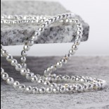 Zdjęcie - Hematyt kulka fasetowana platerowana white silver 4mm