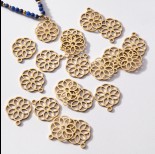 Zdjęcie - Zawieszka pozłacana ze stali chirurgicznej mały atom 14,9mm