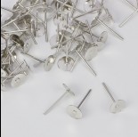 Zdjęcie - Sztyfty talerzyki w kolorze ciemnego srebra 6mm