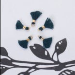 Zdjęcie - Mini chwosty w złotym okuciu ciemny zielony 10mm