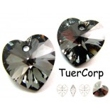 Zdjęcie - Swarovski heart 14mm silver night