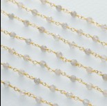 Zdjęcie - Łańcuch srebrny ag925 pozłacany z labradorytem fasetowanym 3mm