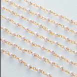 Zdjęcie - Łańcuch srebrny ag925 pozłacany z perłą majorka 3mm