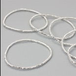 Zdjęcie - Bransoletka z kryształkami metal silver 18-21cm