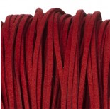 Zdjęcie - Rzemień zamszowy płaski czerwony 2,5x1mm