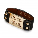 Zdjęcie - Czarna bransoletka kolce w kwadracie 18-21cm
