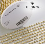 Zdjęcie - Taśma z kryształkami kolor złoty crystal AB 3mm
