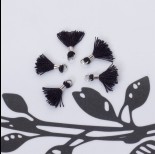 Zdjęcie - Mini chwosty w srebrnym okuciu czarny 10mm