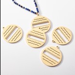 Zdjęcie - Baza do beadingu kółko z falami ze stali chirurgicznej 30mm pozłacana
