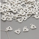 Zdjęcie - Srebrna zawieszka ażurowa diamencik, próba 925 10x9mm
