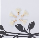 Zdjęcie - Mini chwosty w złotym okuciu ecru 10mm