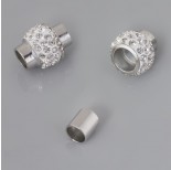 Zdjęcie - Zapięcie magnetyczne do wklejania z kryształkami 6mm