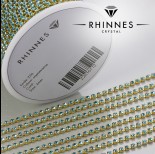 Zdjęcie - Taśma z kryształkami kolor złoty aquamarine 2mm