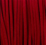Zdjęcie - Rzemień zamszowy płaski ciemna czerwień 2,5x1mm