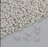 Zdjęcie - Drobna gładka krawatka w kolorze srebrnym 3.5mm