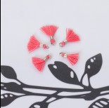Zdjęcie - Mini chwosty w srebrnym okuciu brudny róż 10mm