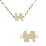 Zdjęcie - Srebrna blaszka celbrytka puzzel, próba 925 pozłacana 16x10mm
