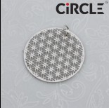 Zawieszka okrągła geometryczna siateczka stal chirurgiczna z kółeczkiem 25mm