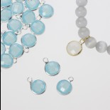 Zdjęcie - Zawieszka w okuciu w srebrnym kolorze z jednym oczkiem opal laguna 10mm