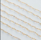 Zdjęcie - Łańcuch srebrny ag925 pozłacany z labradorytem fasetowanym 2x1.5mm