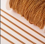 Zdjęcie - Łańcuch ze stali chirurgicznej simple pozłacany 5x4mm